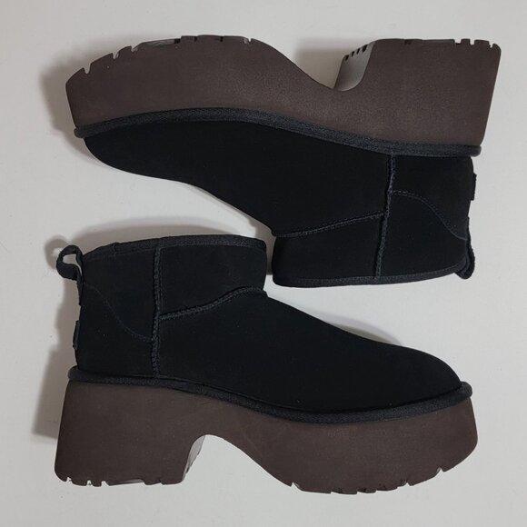 UGG Classic Ultra Mini New Heights Boots Womens 10 Fur Cozy Boho Whimsygoth - Picture 2 of 10